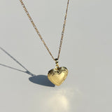 Engraved Heart Locket Necklace