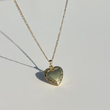 Engraved Heart Locket Necklace
