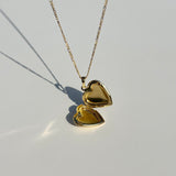 Engraved Heart Locket Necklace