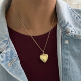 Engraved Heart Locket Necklace