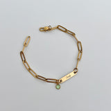 Engraved Link Birthstone Bracelet