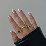 Emerald Braided Ring