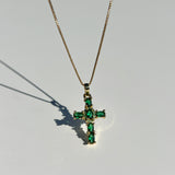 Emerald Cross Necklace