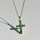 Emerald Cross Necklace