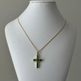 Emerald Cross Necklace